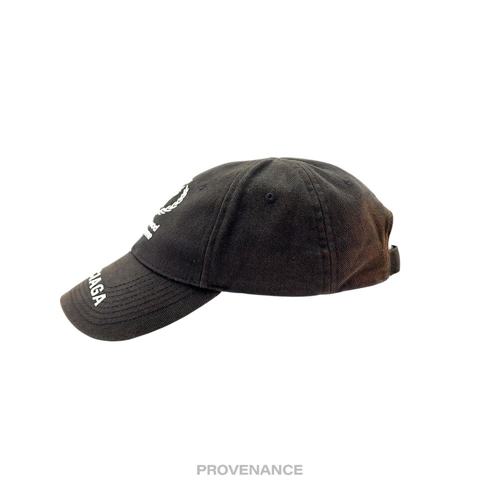 🔴 Balenciaga WFP Embroidered Logo Cap - Black White - Gem